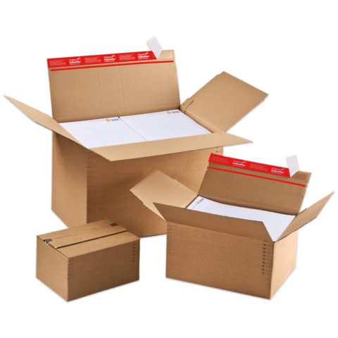 Scatola automontante ad altezza variabile ColomPac f.to 31x23,8x8-17 cm avana - CP 141.205